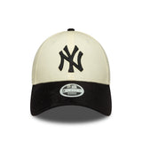 Cappellino dei New York Yankees, pelle scamosciata sintetica, New Era, 9FORTY, beige e nero