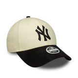 Cappellino dei New York Yankees, pelle scamosciata sintetica, New Era, 9FORTY, beige e nero