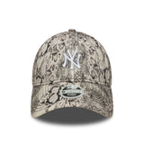 Cappellino dei New York Yankees, motivo serpente, 9FORTY, New Era, grigio