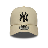Cappellino New York Yankees, beige, patch laterale, modello A-frame, New Era, 9FORTY