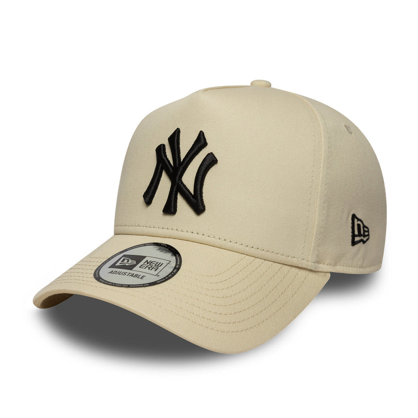 Cappellino New York Yankees, beige, patch laterale, modello A-frame, New Era, 9FORTY