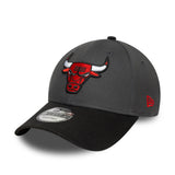 Cappellino Chicago Bulls, patch laterale, New Era, 9FORTY, grigio