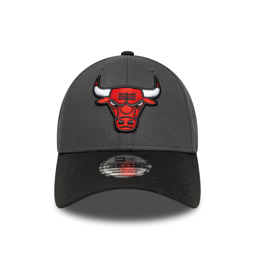 Cappellino Chicago Bulls, patch laterale, New Era, 9FORTY, grigio