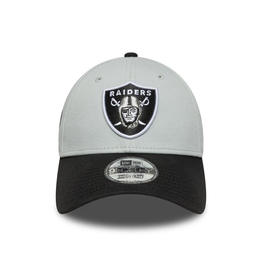Cappellino Las Vegas Raiders, spilla bicolore, New Era, 9FORTY, patch laterale, nero-bianco