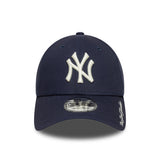 Cappellino New York Yankees, visiera con script, New Era, 9FORTY, blu