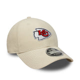 Kansas City Chiefs berretto in velluto a coste, New Era, 9FORTY, beige