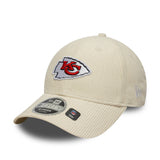 Kansas City Chiefs berretto in velluto a coste, New Era, 9FORTY, beige