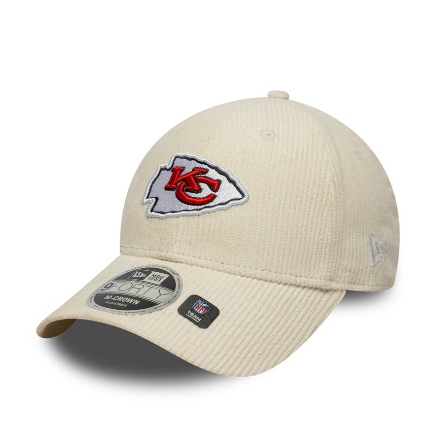 Kansas City Chiefs berretto in velluto a coste, New Era, 9FORTY, beige