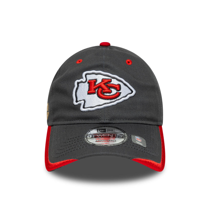 Cappellino Kansas City Chiefs, pin della squadra, New Era, 9TWENTY, tinta unita grigio