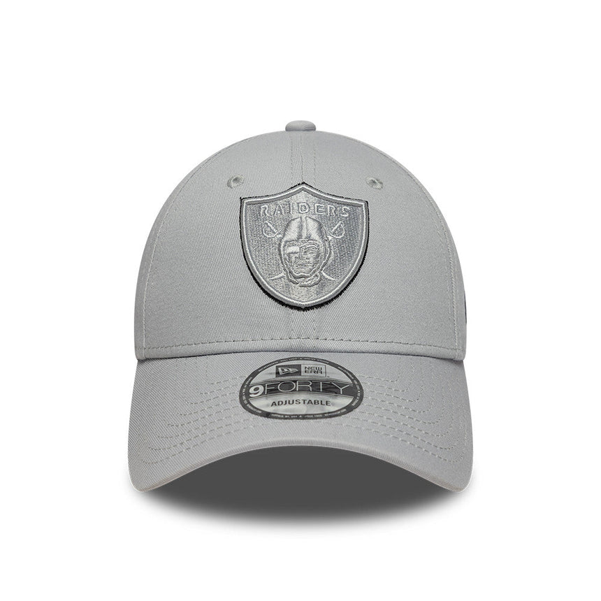 Cappellino Los Angeles Raiders, contorno della squadra, New Era, 9FORTY, grigio
