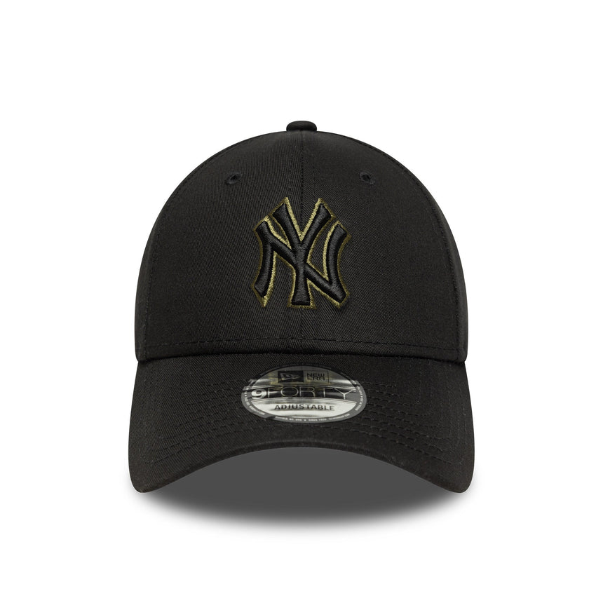 Cappellino New York Yankees, contorno della squadra, New Era, 9FORTY, disegno a contorno, nero