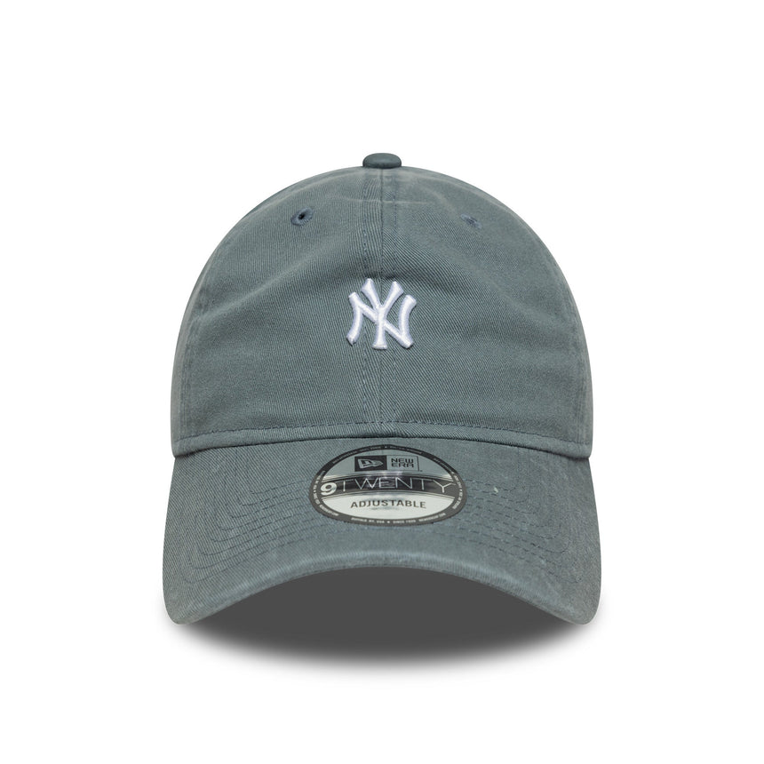 Cappellino New York Yankees, logo mini lavato, New Era, 9TWENTY, grigio