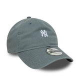 Cappellino New York Yankees, logo mini lavato, New Era, 9TWENTY, grigio