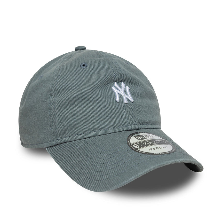 Cappellino New York Yankees, logo mini lavato, New Era, 9TWENTY, grigio