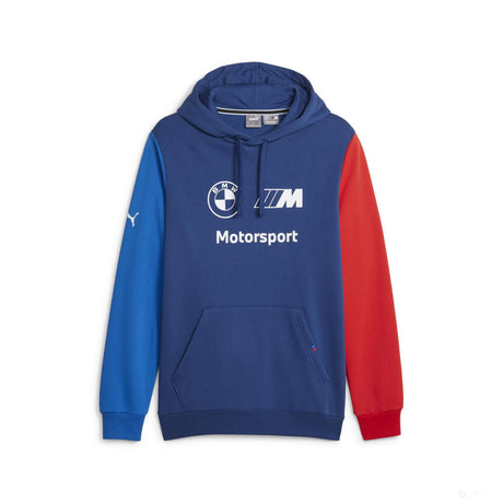 BMW MMS sweatshirt, hooded, Puma, ESS, fleece, blue - FansBRANDS®