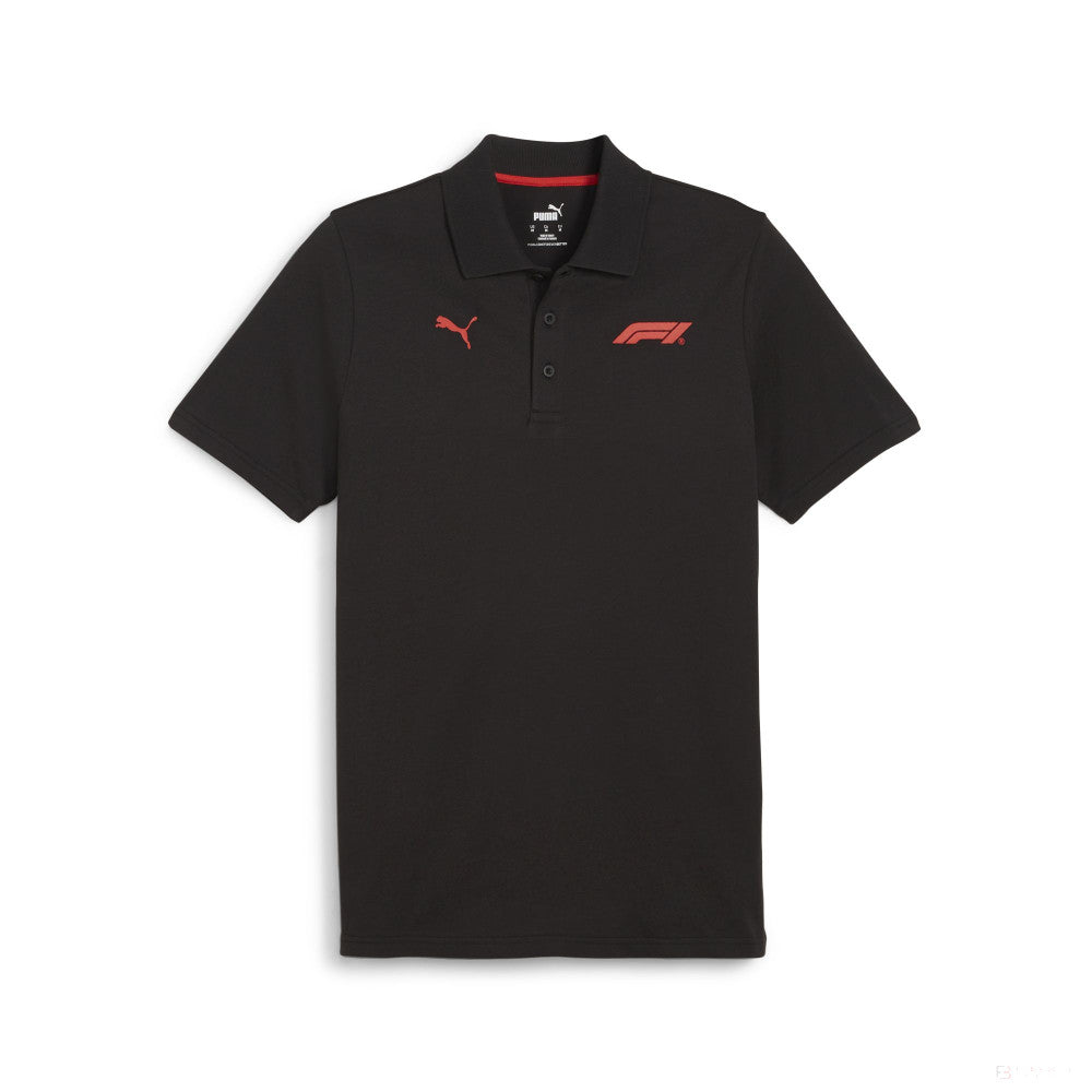 Formula 1 t-shirt collo camicia, Puma, Essential Logo, nero - FansBRANDS®