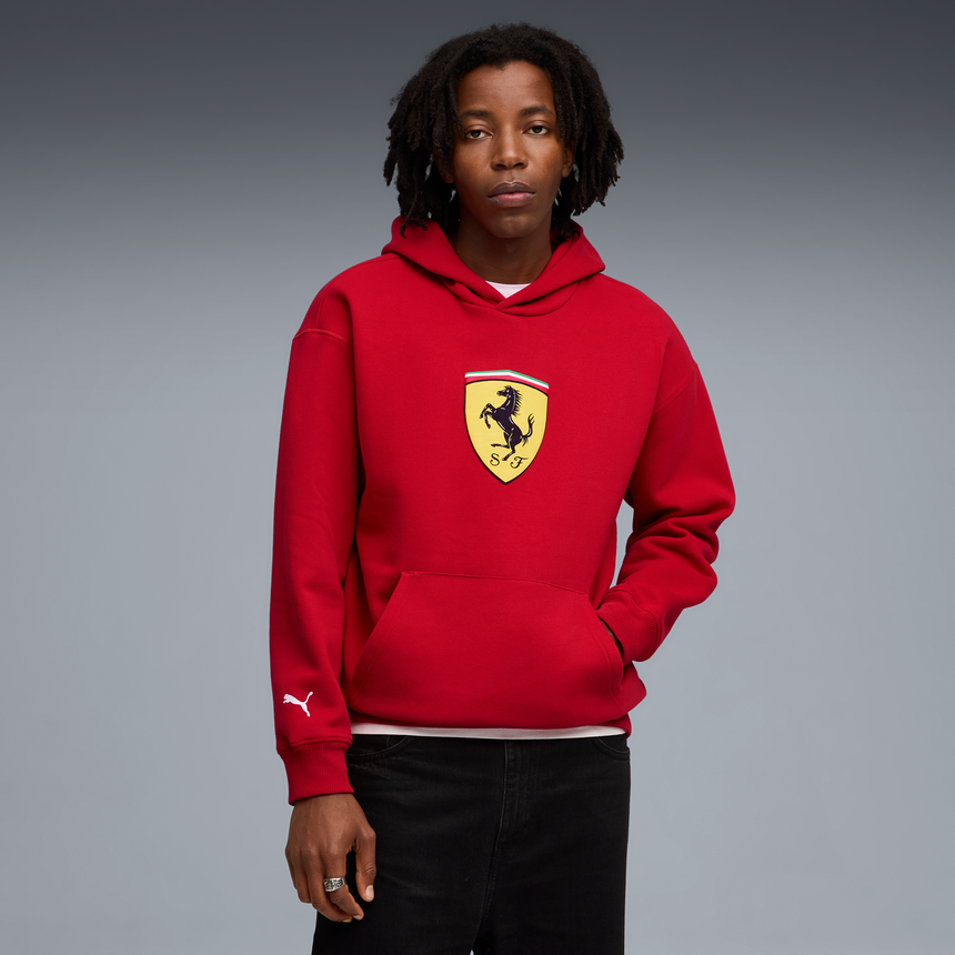 Felpa Ferrari, Puma, abbigliamento sportivo, logo scudetto, rosso 🔥