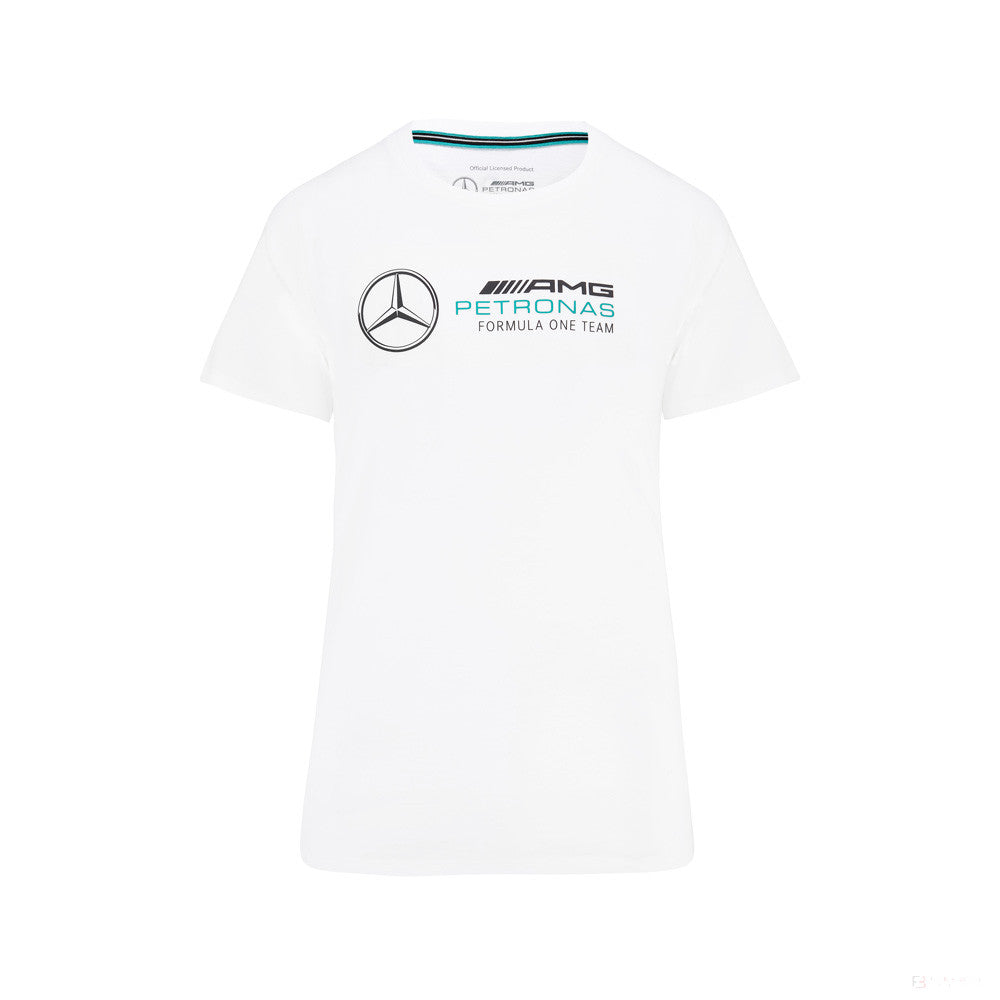 Mercedes Maglietta per donne, Large Logo, Bianco, 2022 - FansBRANDS®