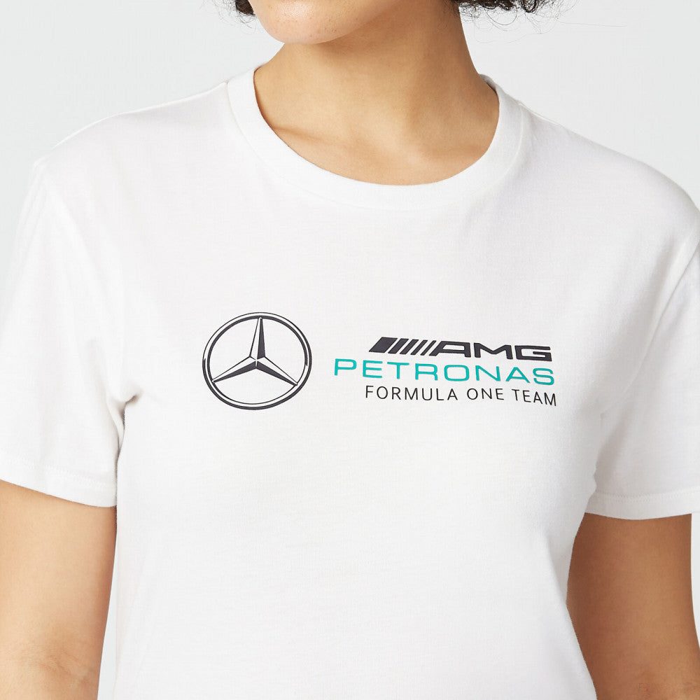 Mercedes Maglietta per donne, Large Logo, Bianco, 2022 - FansBRANDS®