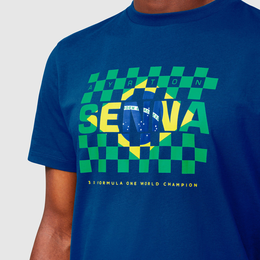 Ayrton Senna Banderia Da uomo Maglietta