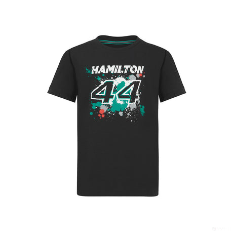 Mercedes Lewis Hamilton Maglietta per bambini, LEWIS #44, Nero, 2022 - FansBRANDS®