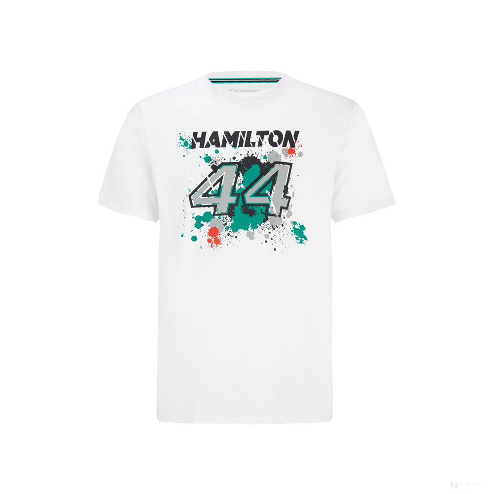 Mercedes Lewis Hamilton Maglietta, LEWIS #44, Bianco, 2022