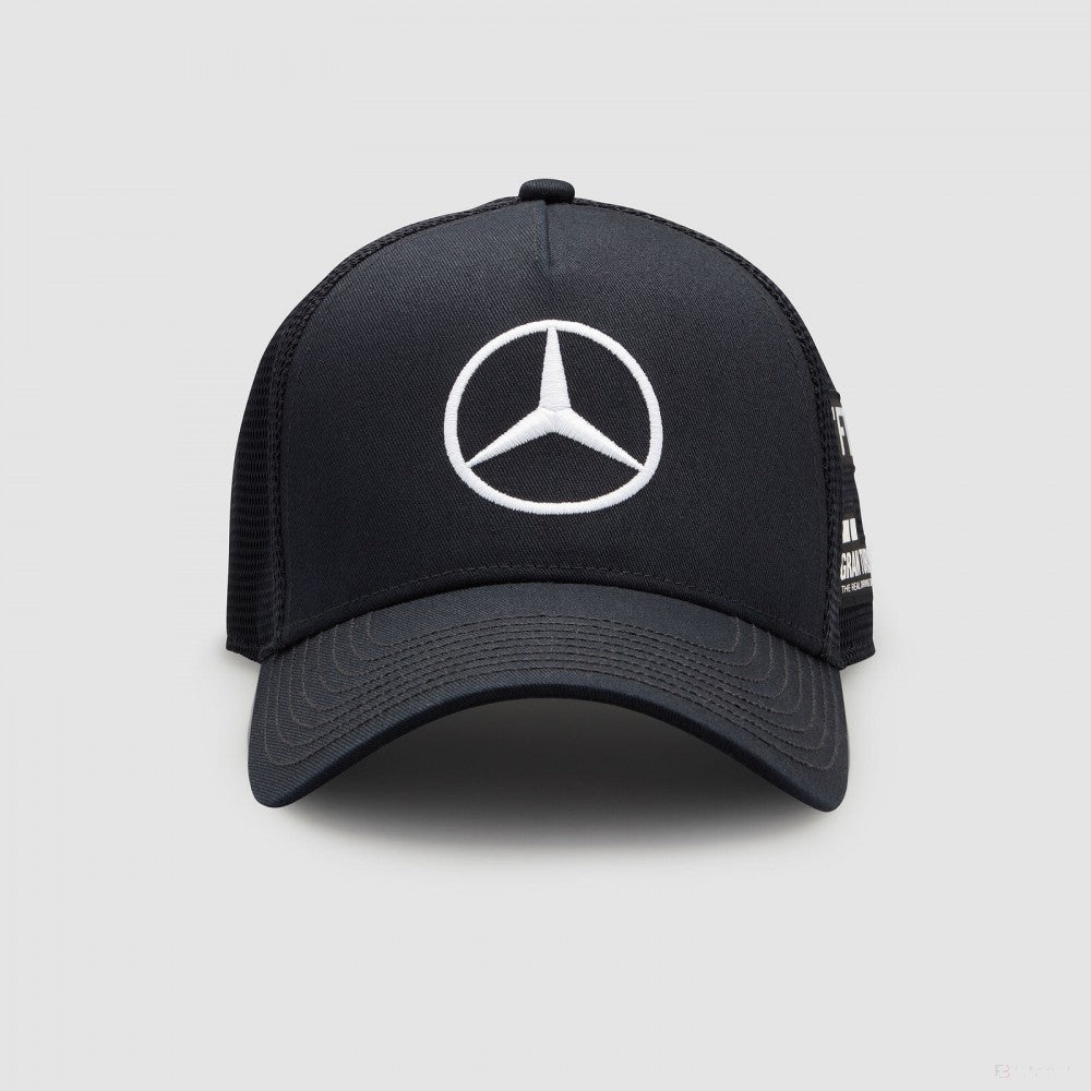 Mercedes Baseball Cappello, Lewis Hamilton Trucker, Adulto, Nero, 2022 - FansBRANDS®