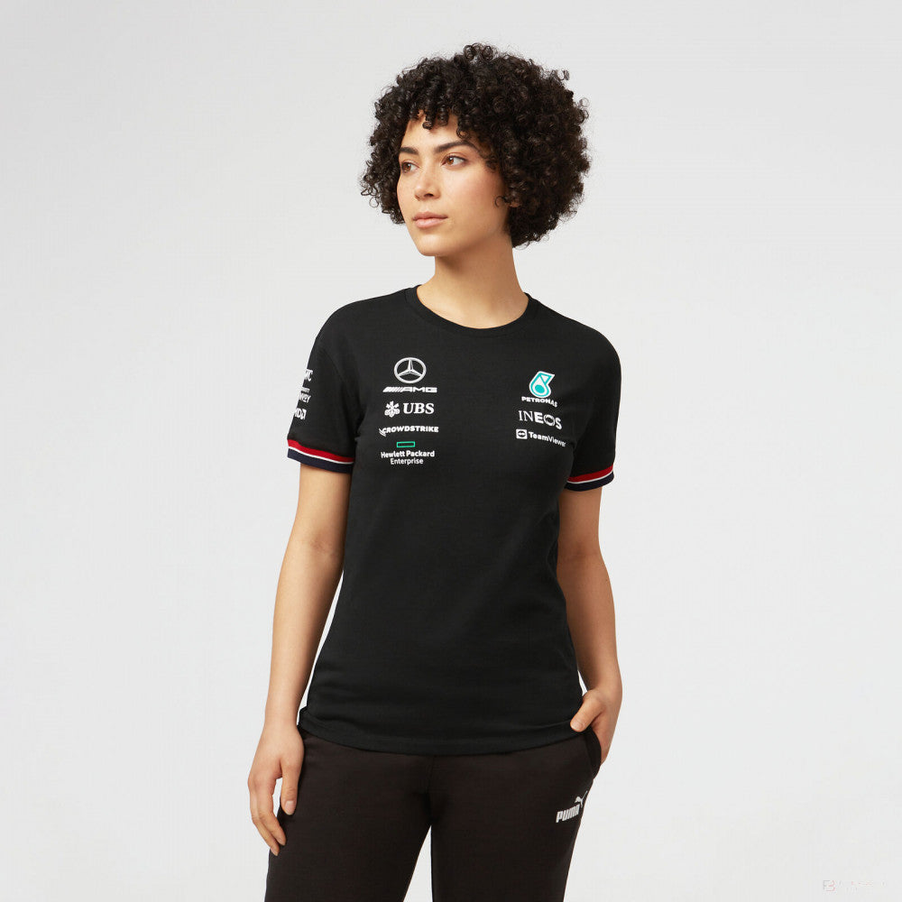Mercedes Team Maglietta per donne, Nero, 2022