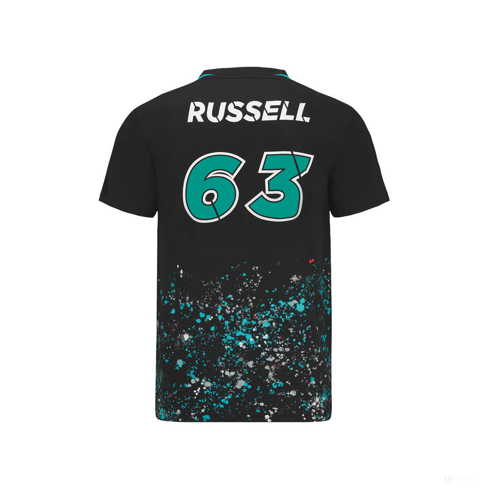 Mercedes George Russell Maglietta, GEORGE #63, Nero, 2022 - FansBRANDS®