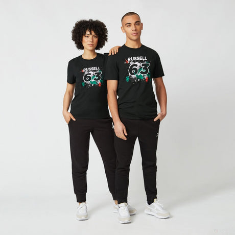 Mercedes George Russell Maglietta, GEORGE #63, Nero, 2022 - FansBRANDS®