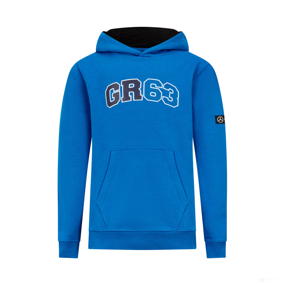 Mercedes sweatshirt, hooded, George Russell, kids, blue - FansBRANDS®