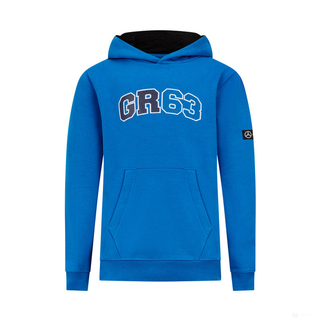 Mercedes sweatshirt, hooded, George Russell, kids, blue - FansBRANDS®