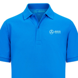 Mercedes T-Shirt mit Kragen, George Russell Logo, Blau