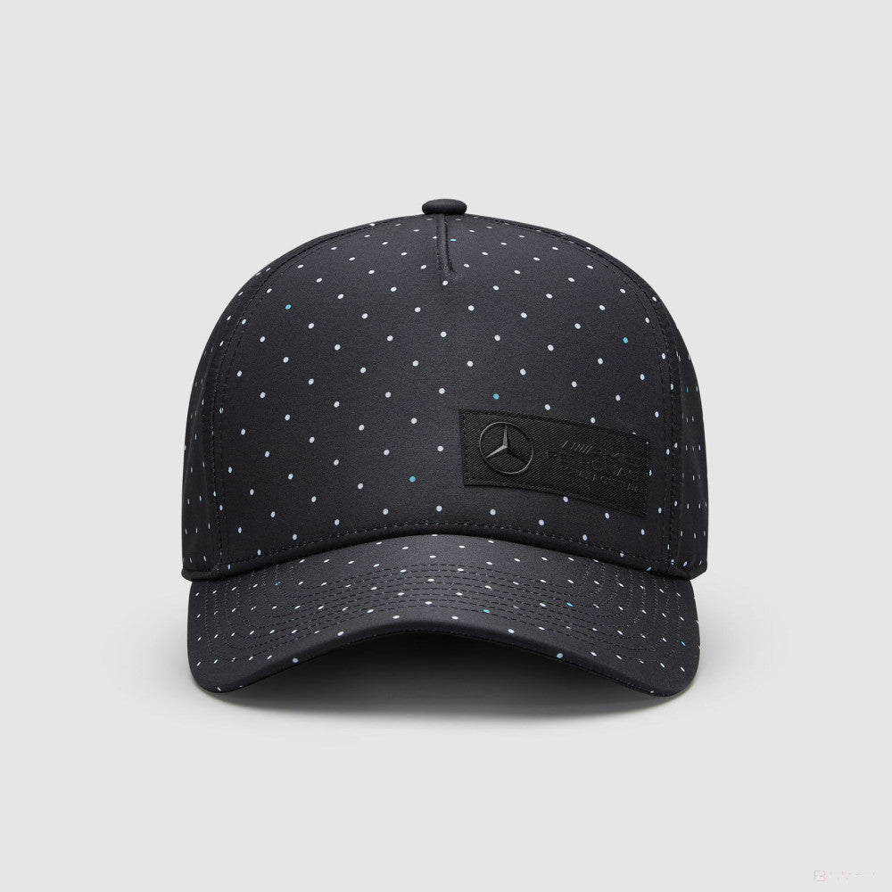Mercedes baseball cap, polka dot, black