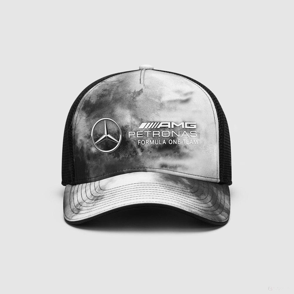 Mercedes trucker cap, tie dye, grey