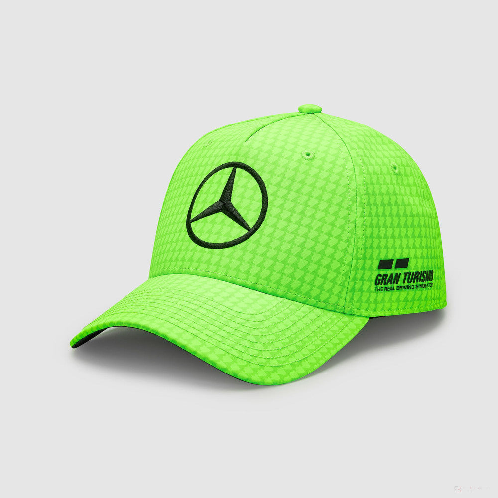 Mercedes baseball cap, Lewis Hamilton, kids, neon green, 2023