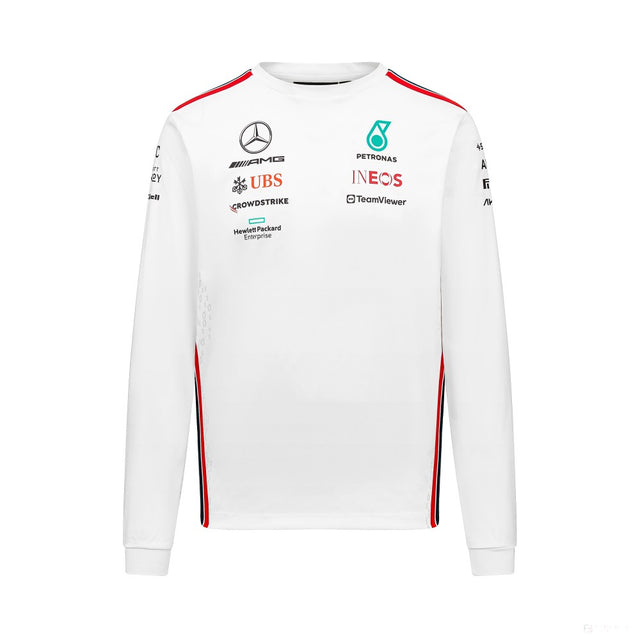 Mercedes long sleeve t-shirt, team, driver, white, 2023 - FansBRANDS®