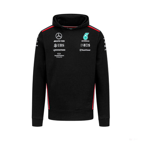 Mercedes sweatshirt, hooded, team, black, 2023 - FansBRANDS®
