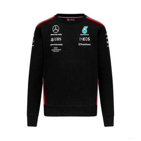 Mercedes sweatshirt, team crew, black 2023 - FansBRANDS®