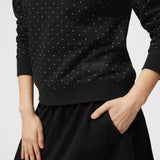 Mercedes sweatshirt, polka dot, women, black