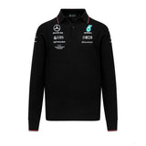 Mercedes long slevee polo, knitted, team, black, 2023 - FansBRANDS®