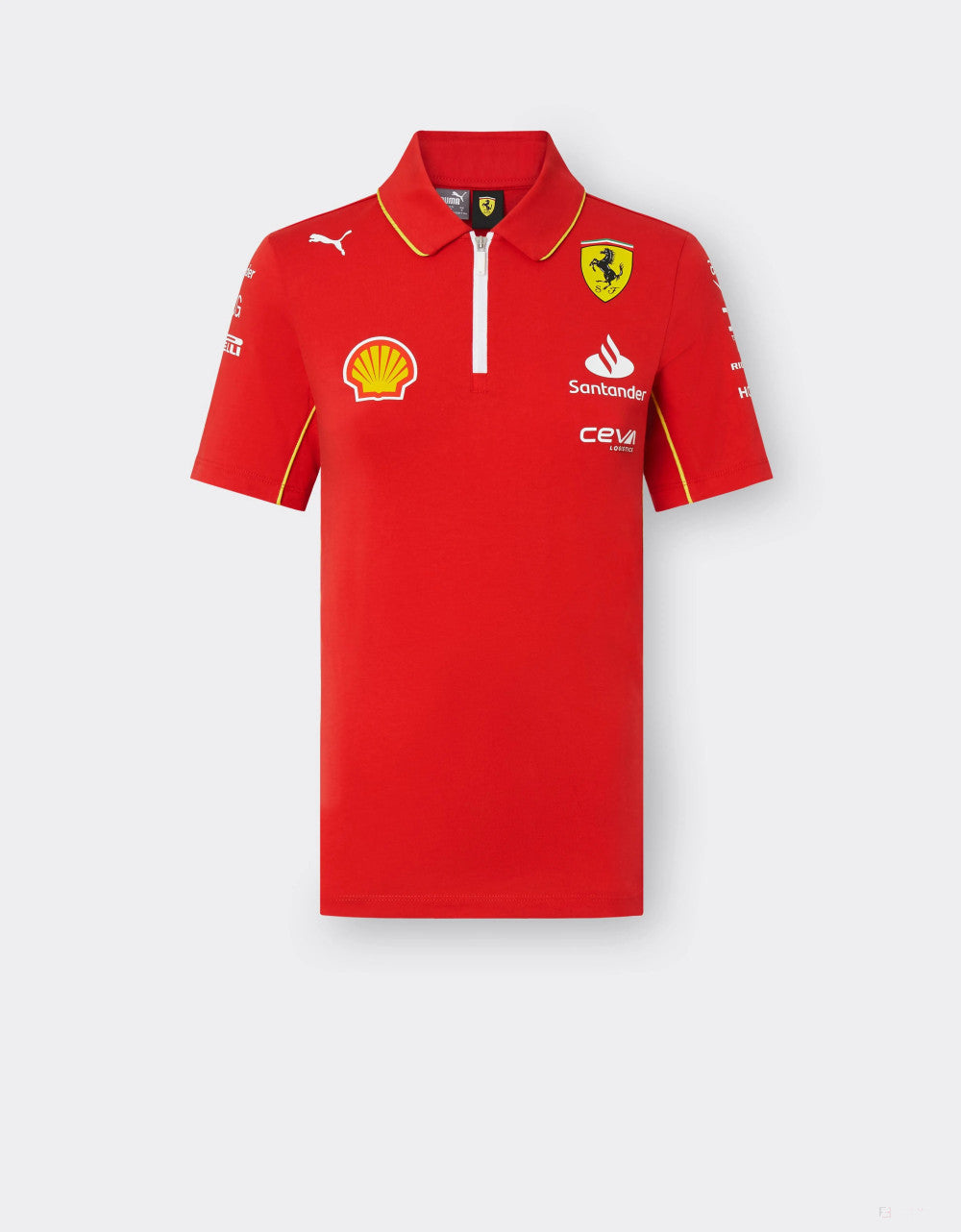 Ferrari t-shirt collo camicia, Puma, squadra, donne, rosso, 2024