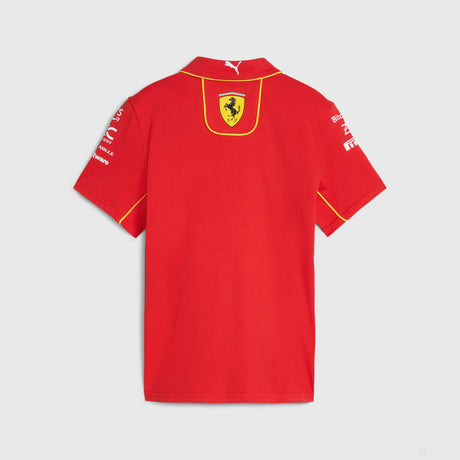 Ferrari t-shirt collo camicia, Puma, squadra, bambini, rosso, 2024