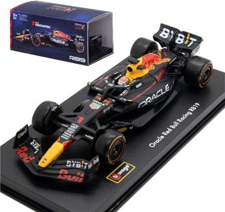 Automodello Red Bull Racing RB19, Burago, 1:43, Max Verstappen #1, scatola in acrilico, 2023