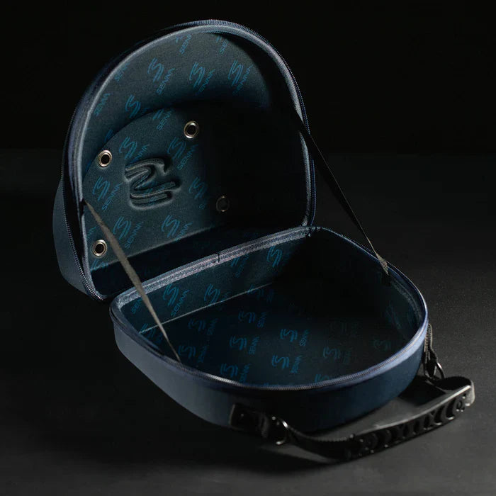 Berretto Ayrton Senna, Nacional, originale 1984, con custodia rigida in tessuto, blu