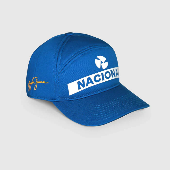 Ayrton Senna cappellino, Nacional, vintage, lavato, blu
