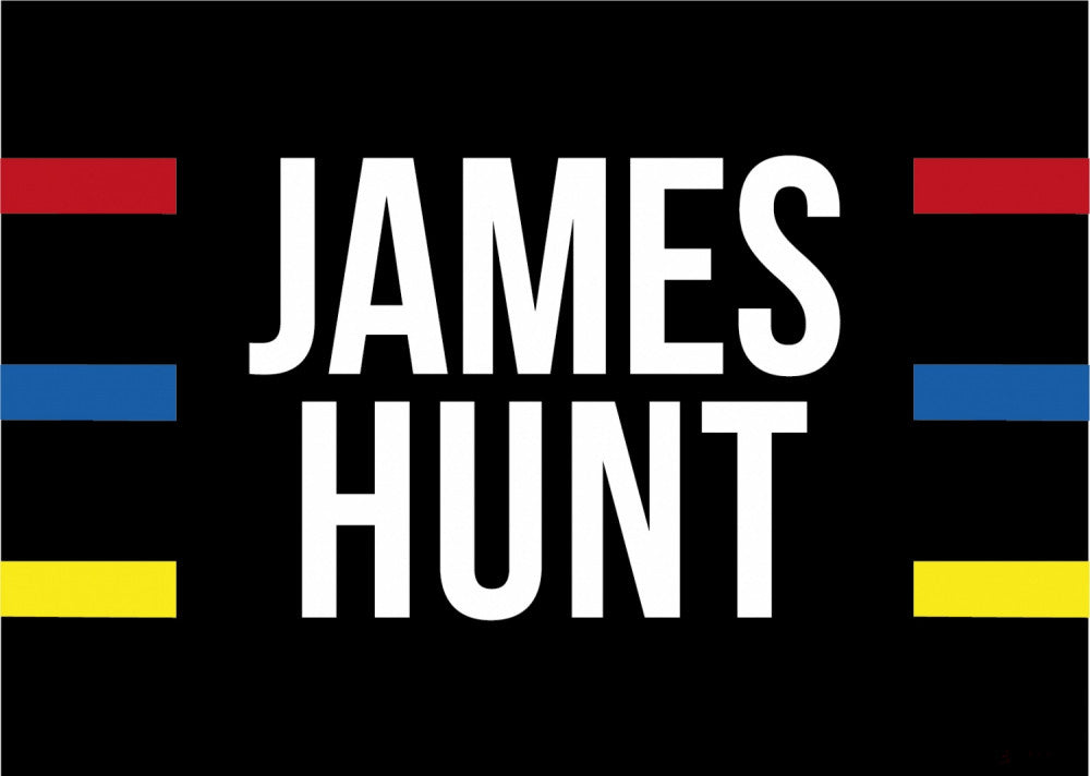 140x100 cm, James Hunt casco 1976 Banderia