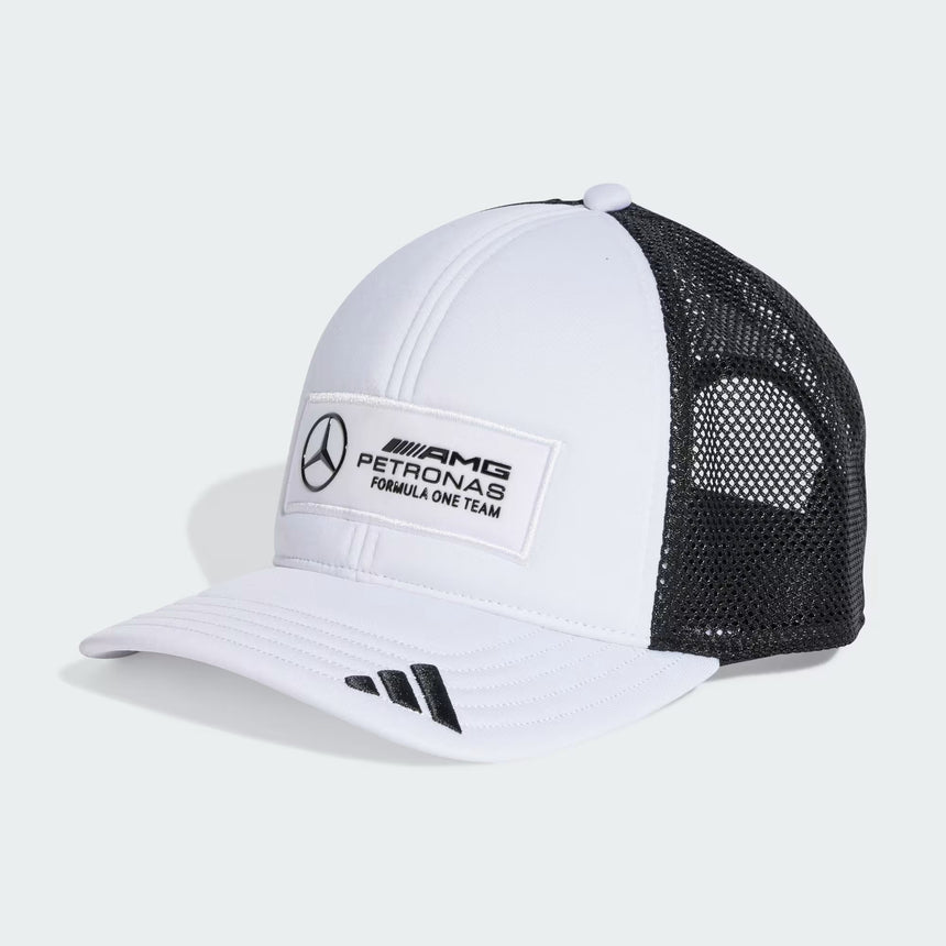 Cappellino Mercedes, trucker, logo lungo, bianco 🔥
