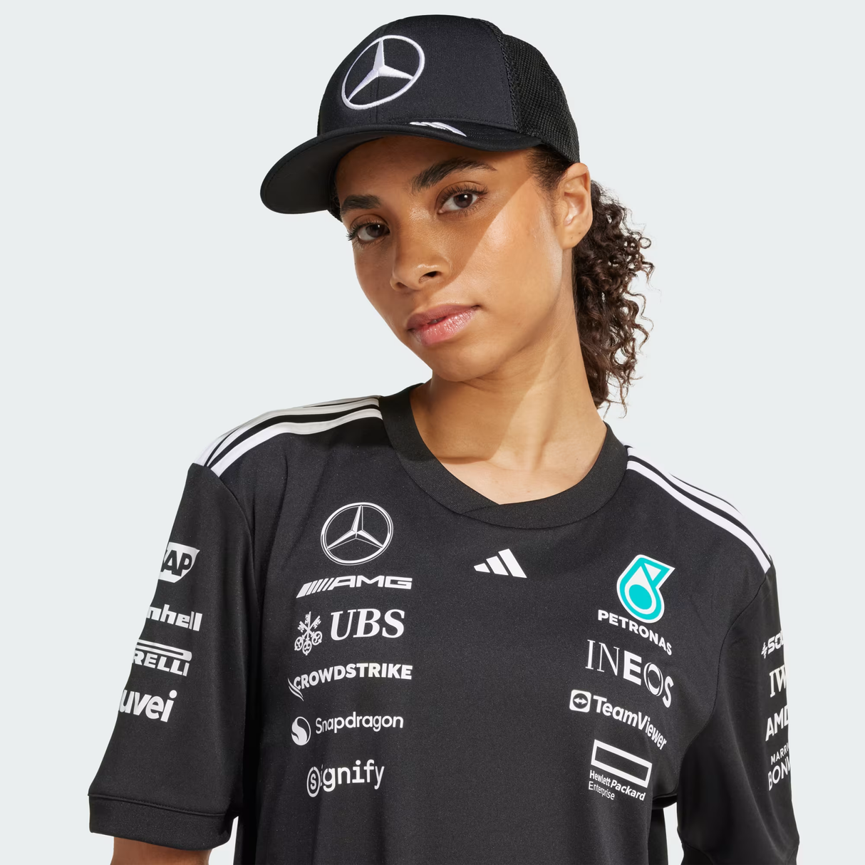Cappellino Mercedes, trucker, logo grande, nero 🔥
