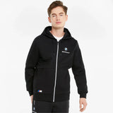 Felpa con cappuccio BMW, Puma BMW MMS con zip intera, nero, 2021